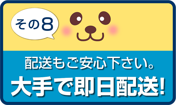 配送もご安心下さい。大手で即日配送！